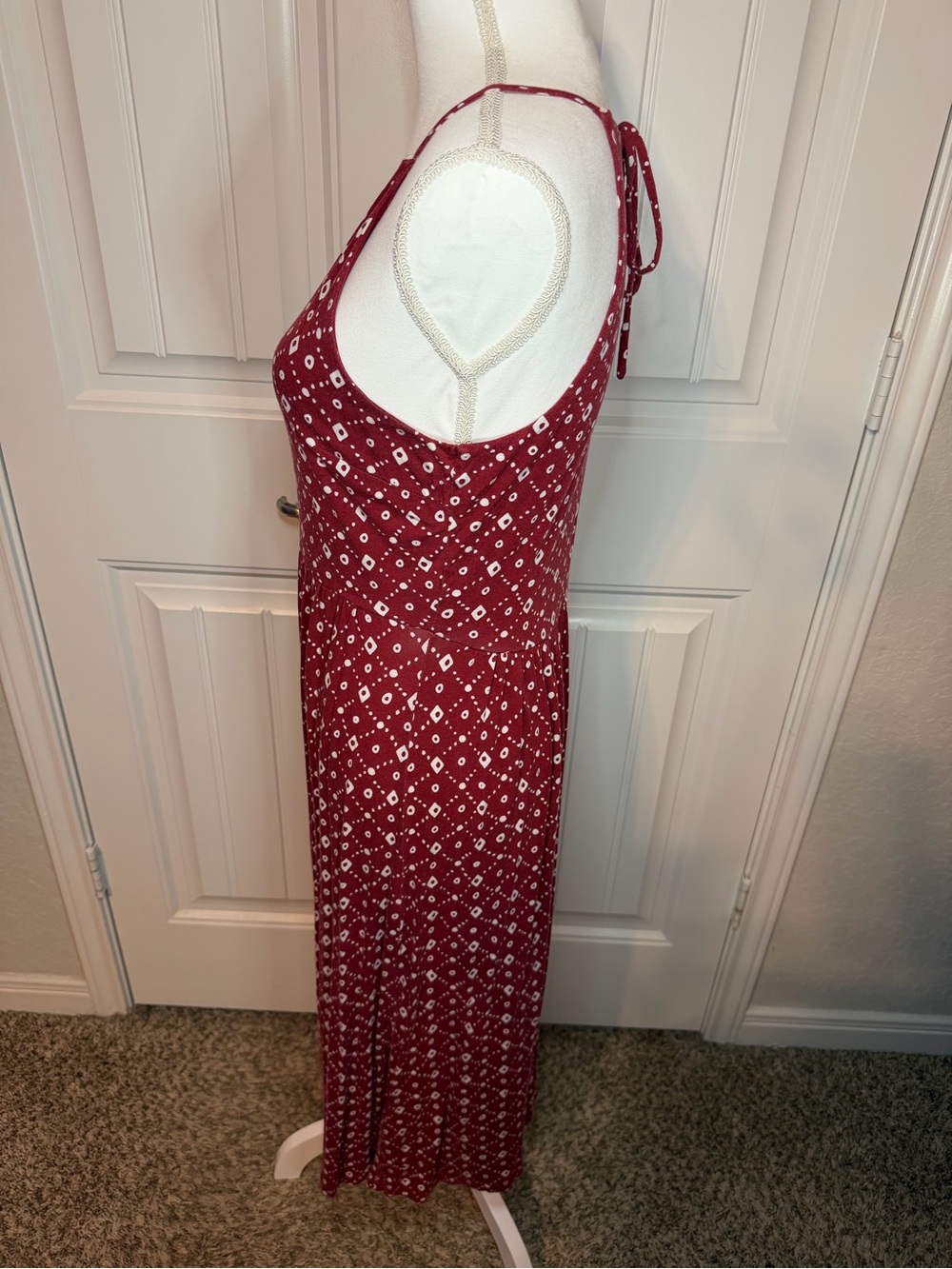 LOFT Red Boho Print Sleeveless Maxi Dress Size Small - Picture 9 of 11